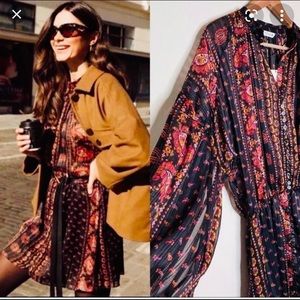 Zara Colorful Paisley Long Sleeve Dress